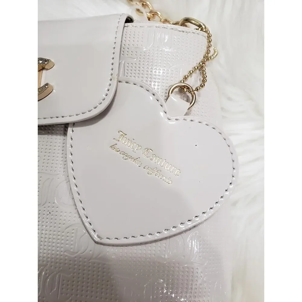 NWT JUICY COUTURE‎ LIVE LAUGH CROSSBODY BAG Ivory Gold Off White y2k glam